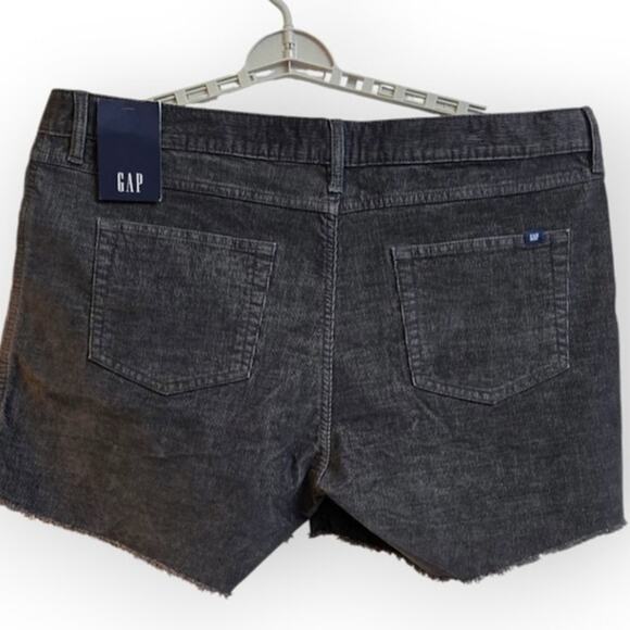 GAP Gray Corduroy Shorts Women’s 16‎ High Rise Casual Cutoff NWT - Picture 3 of 7